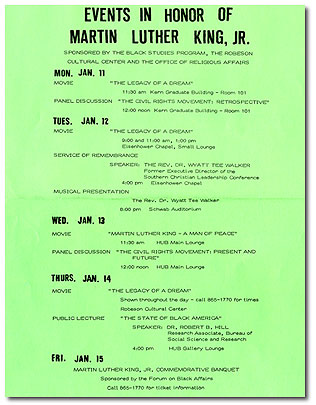 1988 Events in Honor of Martin Luther King, Jr. 1988