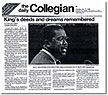 Daily Collegian: King's deeds and dreams remembered, 1989.