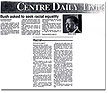 Centre Daily Times: Bush asked to seek racial equality, 1989.