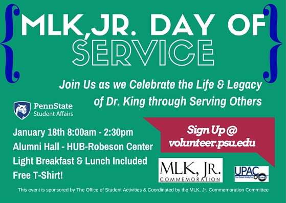 MLK, Jr. Day of Service Flyer 2016
